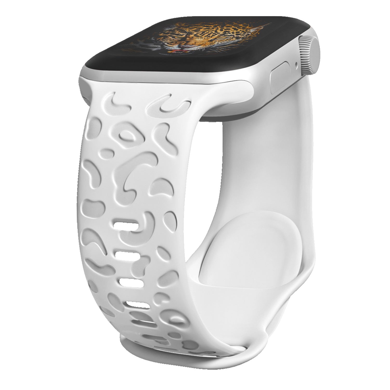 Applicable Watch Strap Watchs8ultra Laser Carving Embossed Leopard Print Butterfly Clasp Silicone