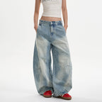 Washed Distressed Machete Jeans For Women