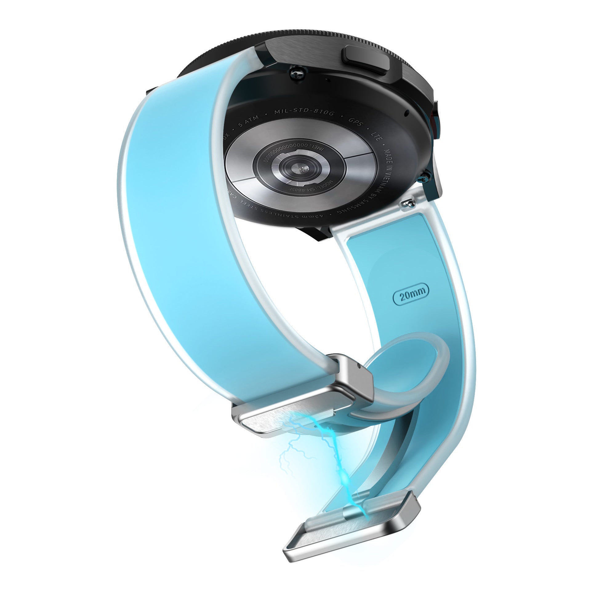 Universal Folding Magnetic Buckle Transparent Silicone Strap