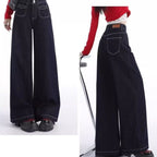 Retro Wide Leg Jeans Women's Spring And Autumn Loose Small High Waist Straight