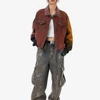 American Retro Loose Wash Denim Jacket Coat