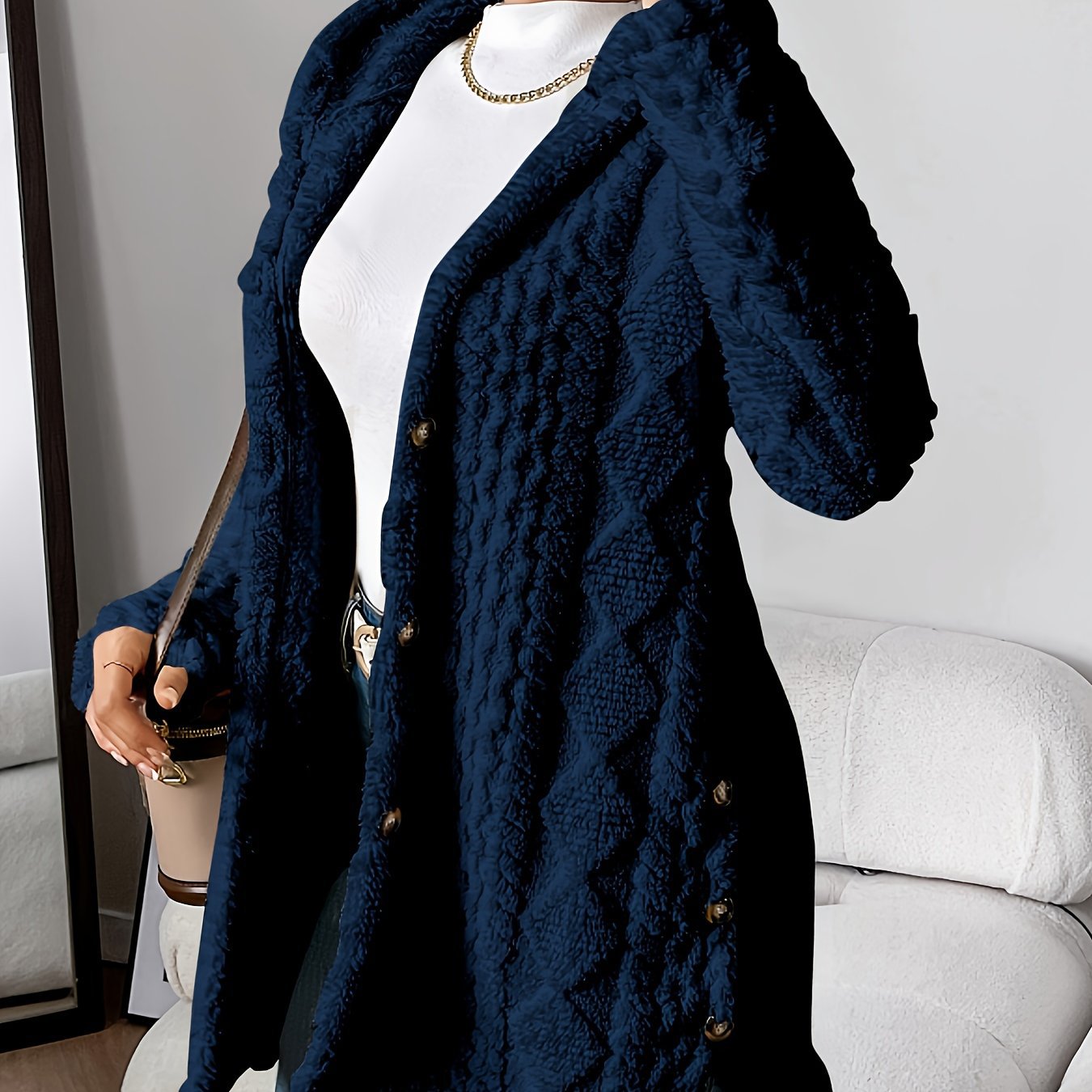 Women's Winter Long Hooded Cardigan Coat