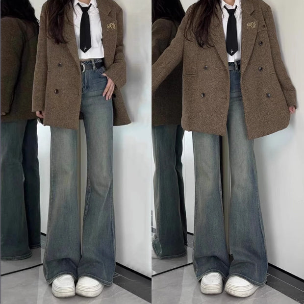 American-style Retro Skinny Jeans High Waist Slimming Without Leg Sticking